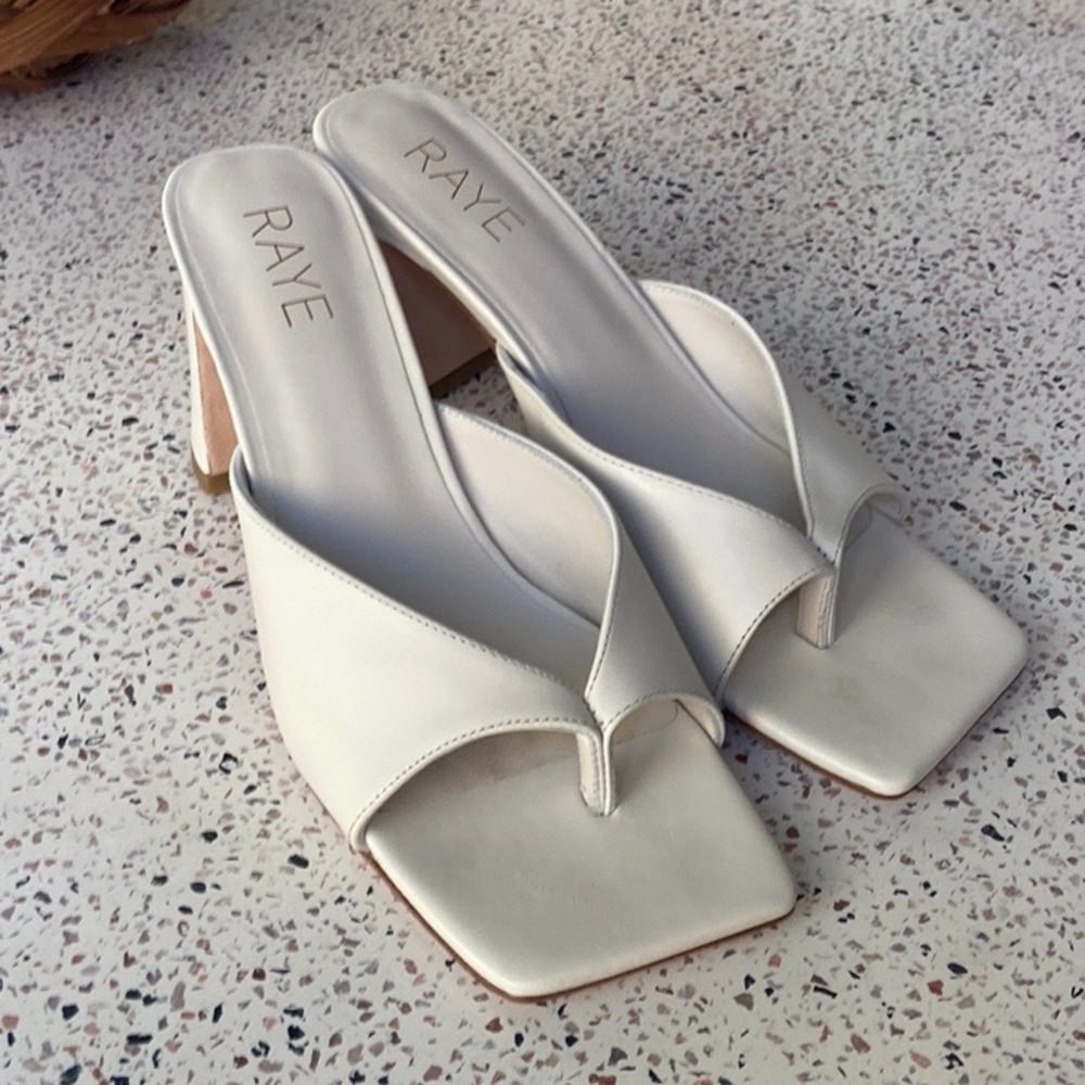 RAYE from revolved flip flop block heel white sandal - sold out online! Size 7